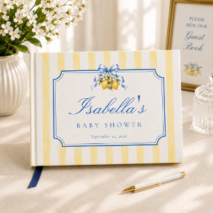 Livre D'or Baby Shower Jaune Méditerranéen Été Citron