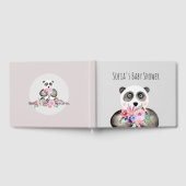 Livre D'or Baby Shower Mignon Ours Panda et Fleurs (Complet)