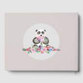 Livre D'or Baby Shower Mignon Ours Panda et Fleurs (Verso)