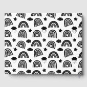 Livre D'or Baby shower moderne Black White Rainbow (Verso)