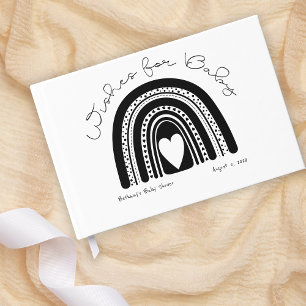 Livre D'or Baby shower moderne Black White Rainbow