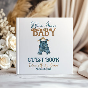 Livre D'or Baby shower moderne Denim Boy Blue Jean