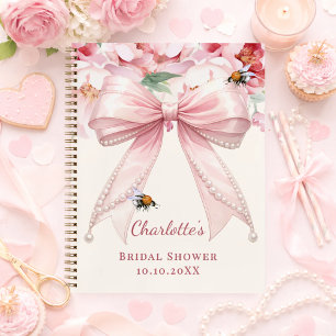 Livre d'or Baby Shower nœud rose future mariée