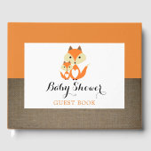 Livre D'or Baby shower Orange Fox Burlap (Recto)
