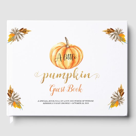 Livre D'or Baby shower Orange petit Citrouille (Recto)