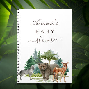 Livre d'or baby shower ours de forêt