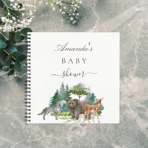 Livre d'or baby shower ours de forêt