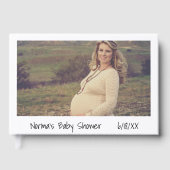 Livre D'or Baby shower photo blanc moderne (Recto)