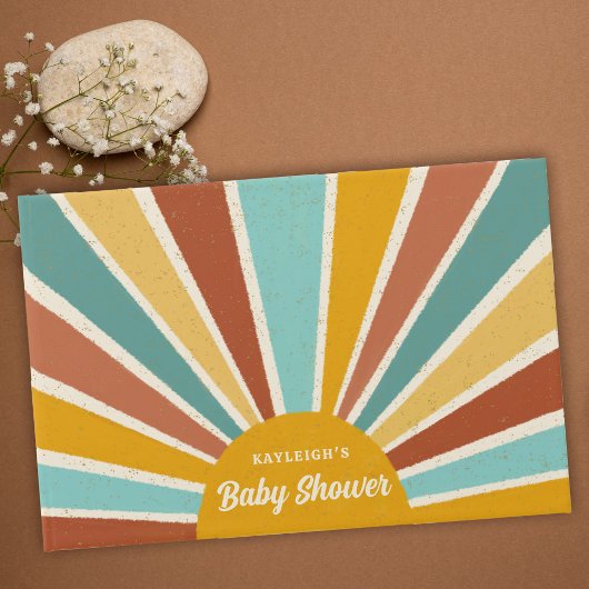 Livre D'or Baby shower Retro Boho Sunshine