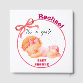 Livre D'or Baby shower rose, Baby Girl Douche (Verso)