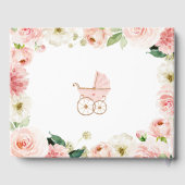 Livre D'or Baby shower rose floral fille (Verso)