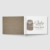 Livre D'or Baby shower rustique Burlap Mason Jar (Complet)