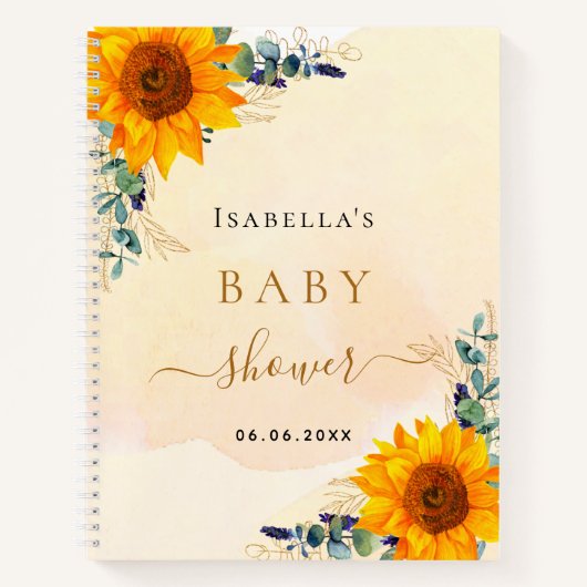 Livre d'or baby shower tournesol (Devant)