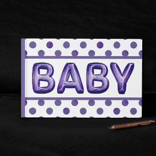 Livre D'or Balcon bébé Baby shower violet royal violet
