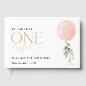 Livre D'or Balcon rose, Eucalyptus, Verdure, Premier Annivers (Recto)