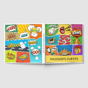 Livre D'or Bandes dessinées de nom et de texte personnalisées
