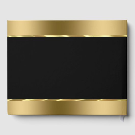 Livre D'or Bandes Horizontales Noir Et Or (Verso)