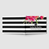 Livre D'or Bandes noires et blanches Graduation florale (Complet)