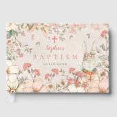 Livre D'or Baptême Broussailleux Foliage Bunny Fille (Recto)