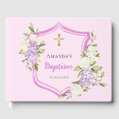 Livre D'or Baptême crête rose fille (Recto)
