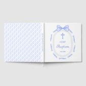 Livre D'or Baptême du cadre de ruban bleu (Complet)