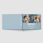 Livre D'or Baptême moderne Photo Collage Dusty Blue (Complet)