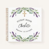 Livre d'or Baptism lavande violette eucalyptus (Devant)