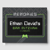 Livre D'or BAR MITZVAH ACCUEIL Joueur cool tendance vert noir (Recto)