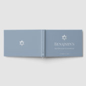 Livre D'or Bar Mitzvah Dusty Blue Faux Silver Star of David  (Complet)