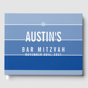 Livre D'or BAR MITZVAH moderne bold ombre royal bleu