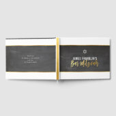 Livre D'or BAR MITZVAH moderne gris tableau noir or écriture (Complet)