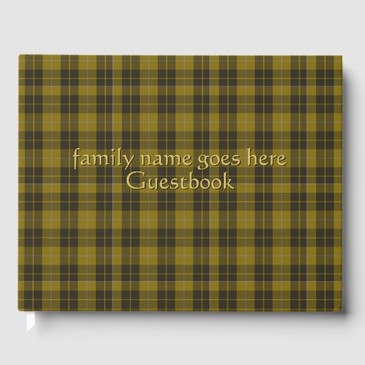 Livre D'or Barclay Tartan avec vos initiales, Scottish Plaid (Recto)