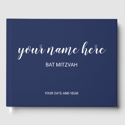 Livre d'or Bat mitzvah bleu Marine (Recto)
