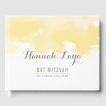 Livre D'or BAT MITZVAH moderne jolie aquarelle jaune<br><div class="desc">par kat massard >>> https://linktr.ee/simplysweetpaperie <<<</div>