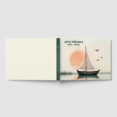 Livre D'or Bateau À Voile Avec Mouettes Pour Service Commémor (Complet)