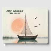 Livre D'or Bateau À Voile Avec Mouettes Pour Service Commémor (Recto)