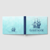 Livre D'or Bateau de voile nautique bleu marine (Complet)