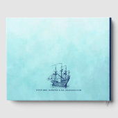 Livre D'or Bateau de voile nautique bleu marine (Verso)