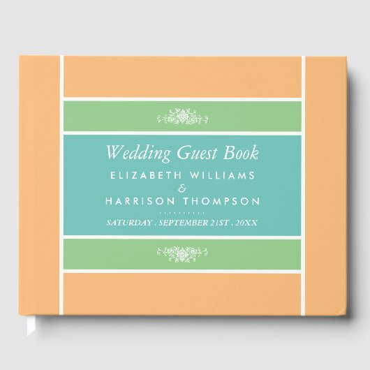 Livre D'or Bâtiment Pastel moderne - Couleurs tropicales - Ma (Recto)