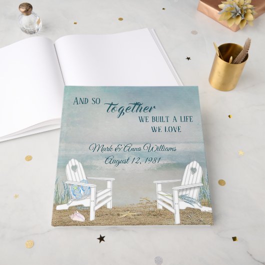 Livre D'or Beach Chairs Wedding Vow Renewal (Recto ouvert)