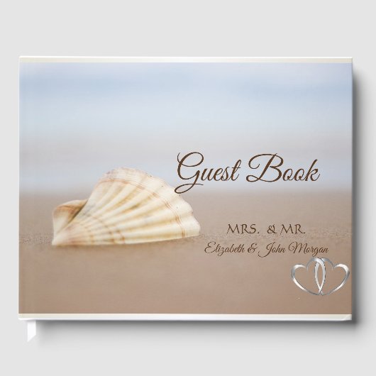 Livre D'or Beach Seashell, Mariage de coeur (Recto)