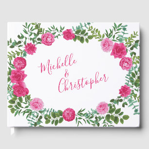 Livre D'or Beau rose vif Mariage Roses floraux