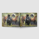 Livre D'or Beaux chevaux et grange rustique (Complet)
