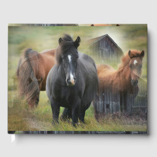 Livre D'or Beaux chevaux et grange rustique