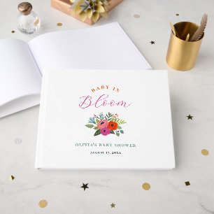 Livre D'or Bébé en Fleur Baby shower floral brillant