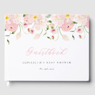 Livre D'or Bébé en Fleur Baby Shower Rose
