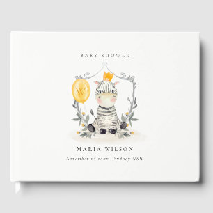 Livre D'or Bébé jaune mignon Zèbre Foliage Baby shower de bal