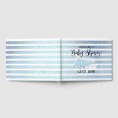 Livre D'or Bébé mignon Bleu Baleine Baby shower rayé (Complet)