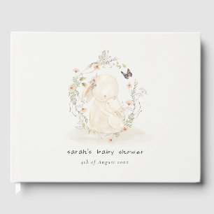 Livre D'or Bébé mou Mum Lapin Floral Baby shower de couronne