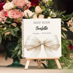 Livre d'or beige crème arc anniversaire
